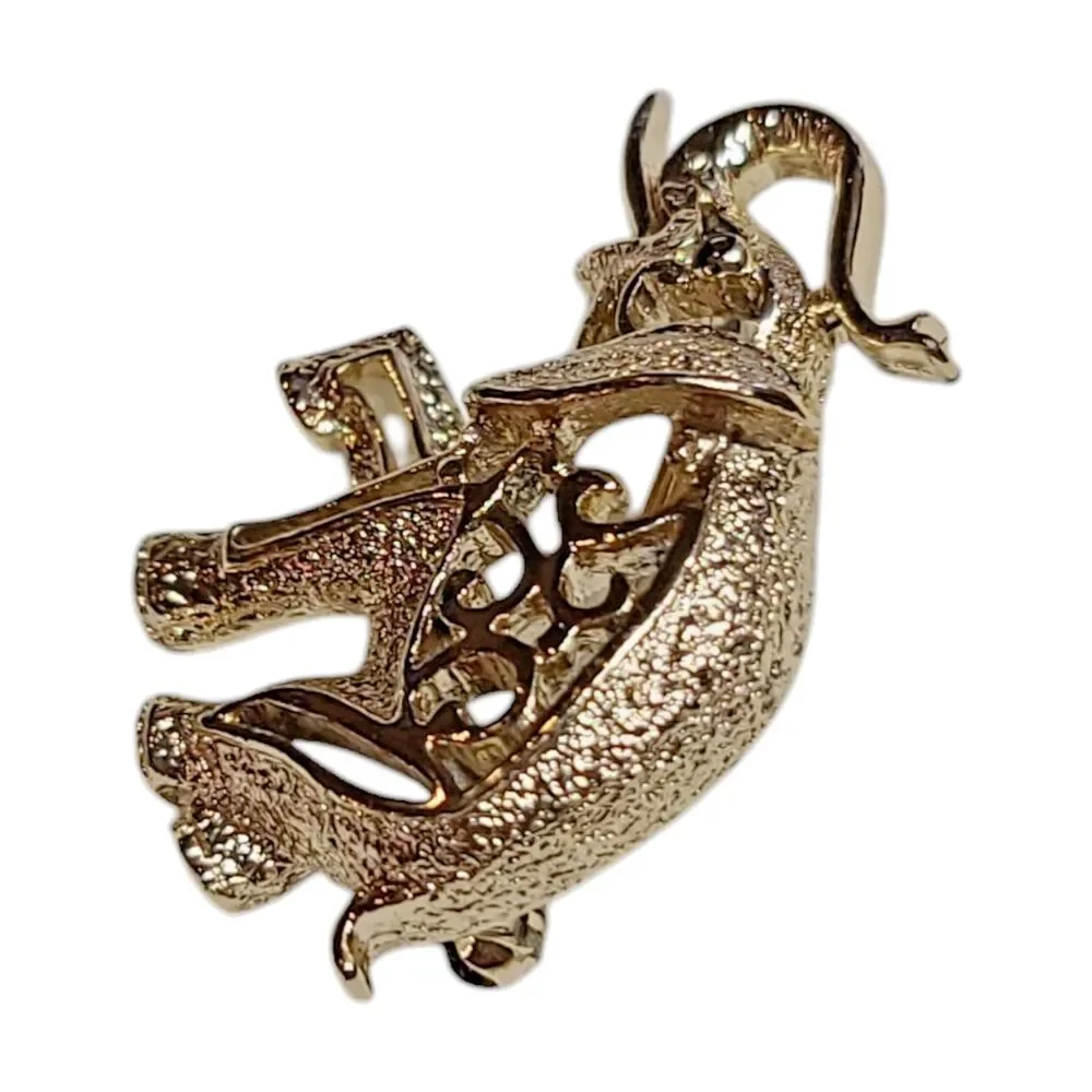 Vintage Sarah Coventry Cut Our Gold Tone Elephant Brooch